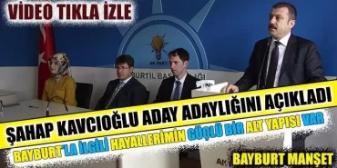 Şahap Kavcıoğlu Bayburt Milletvekili Aday Adaylığını Açıkladı