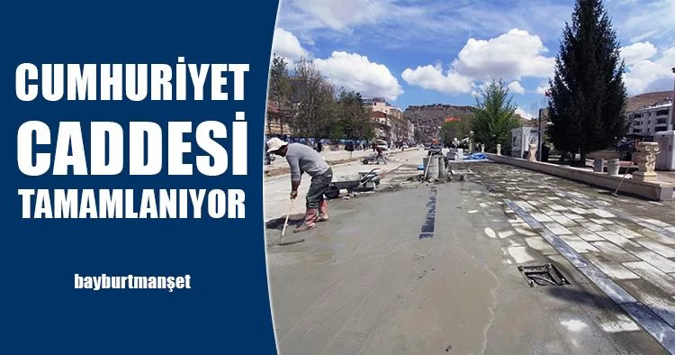 Bayburt Cumhuriyet Caddesi Tamamlanıyor