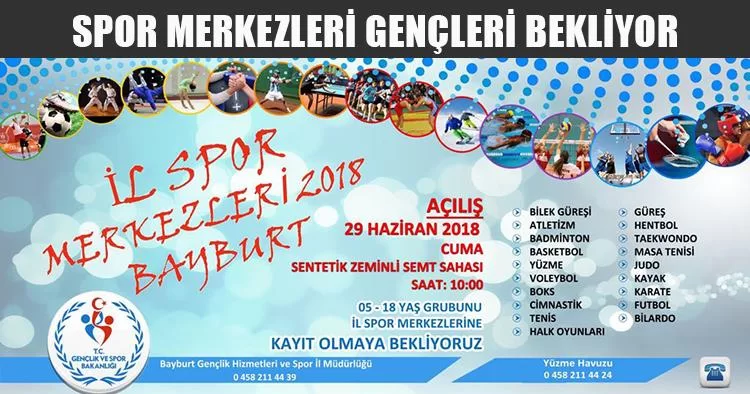 Spor Merkezleri Gençleri Bekliyor