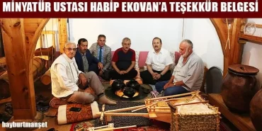 Minyatür Ustası Habip Ekovan’a Teşekkür Belgesi