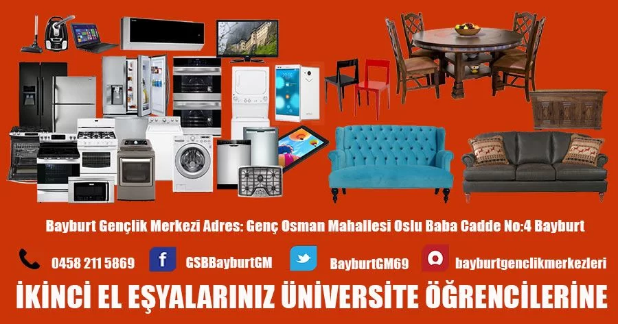 Bayburt GSB İkici El Eşyalarınızı Üniversite Öğrencilerine Ulaştırıyor