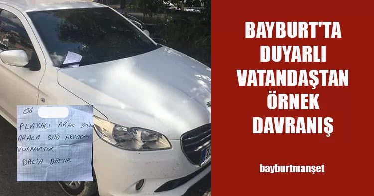 Bayburt'ta Duyarlı Vatandaştan Örnek Davranış