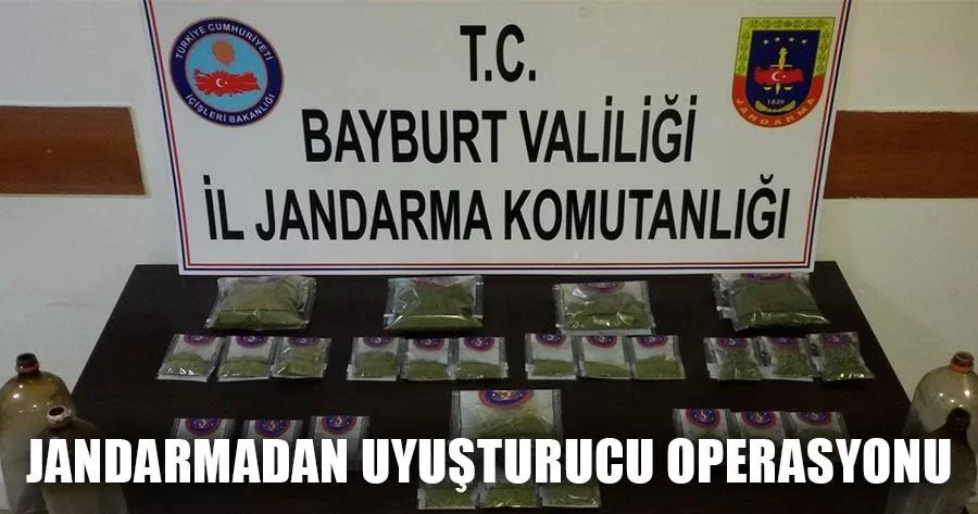 Bayburt Jandarma Ekiplerinden Uyuşturucu Operasyonu