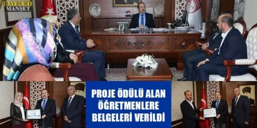 Proje Ödülü Alan Öğretmenlere Belgeleri Verildi