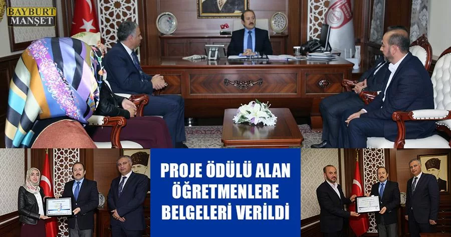 Proje Ödülü Alan Öğretmenlere Belgeleri Verildi