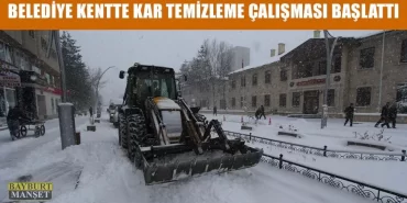 Belediye Kentte Kar Temizleme Çalışması Başlattı
