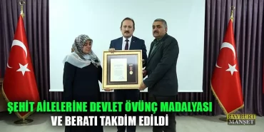 Şehit Ailelerine Devlet Övünç Madalyası Ve Beratı Takdim Edildi