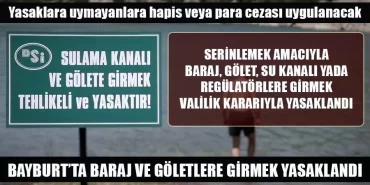 Bayburt'ta Baraj Ve Göletlere Girmek Yasaklandı