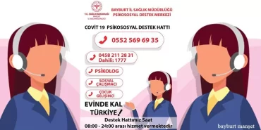 Bayburt İl Sağlık Müdürlüğünden Psikososyal Destek Hizmeti
