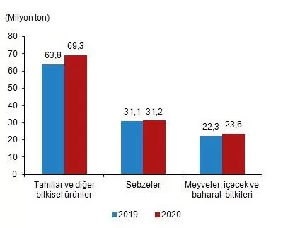 TÜİK 2020 Yılı Bitkisel Üretim İstatistiklerini Açıkladı