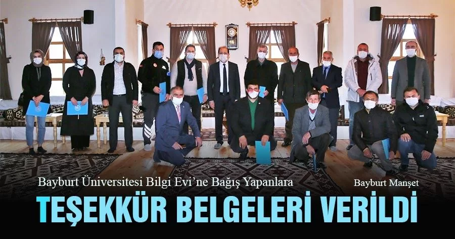 Bilgi Evi’ne Bağış Yapanlara Teşekkür Belgeleri Verildi