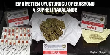Emniyetten Uyuşturucu Operasyonu 4 Şüpheli Yakalandı!