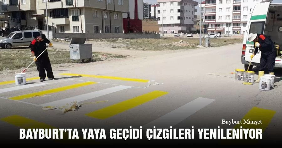 Bayburt’ta Yaya Geçidi Çizgileri Yenileniyor