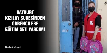 Bayburt Kızılay Şubesinden Öğrencilere Eğitim Seti Yardımı