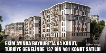 Ekim Ayında Bayburt’ta 84 Konut, Türkiye Genelinde 137 bin 401 Konut Satıldı