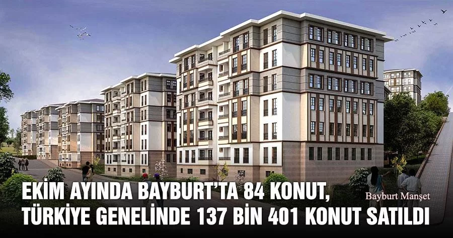 Ekim Ayında Bayburt’ta 84 Konut, Türkiye Genelinde 137 bin 401 Konut Satıldı