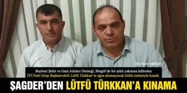 ŞAGDER’den İYİ Parti Grup Başkanvekili Lütfü Türkkan’a Kınama