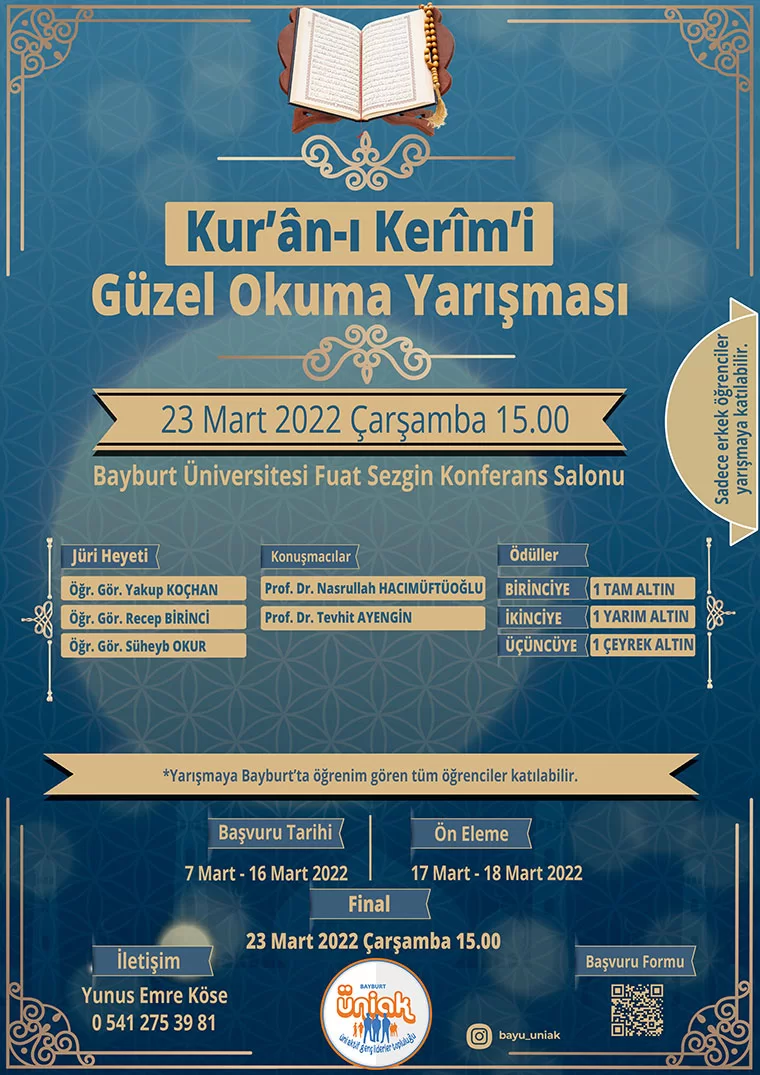 AK Parti Bayburt Gençlik Kollarından Kur’an-ı Kerimi Güzel Okuma Yarışması