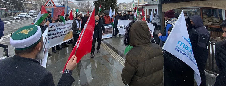 Bayburt İhh Öncülüğünde İsrail Protesto Edildi