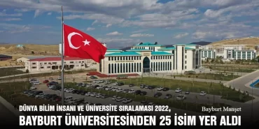 Dünya Bilim İnsanı ve Üniversite Sıralaması 2022, Bayburt Üniversitesinden 25 İsim Yer Aldı
