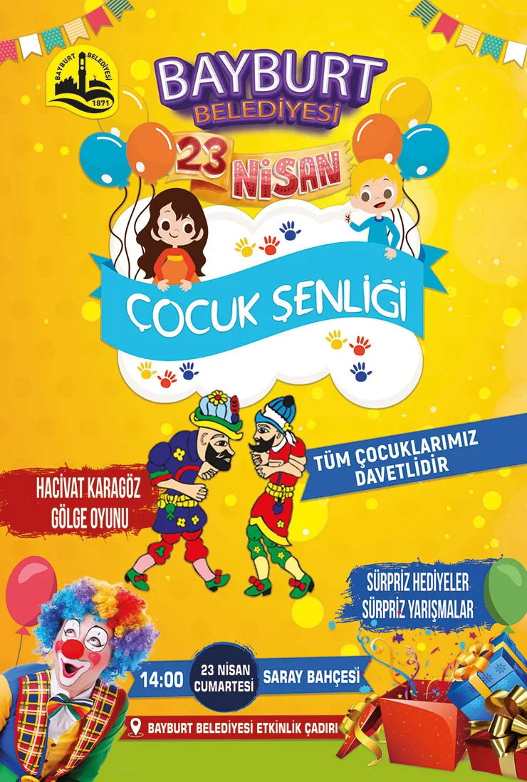 Bayburt Belediyesi'nden 23 Nisan Çocuk Şenliği