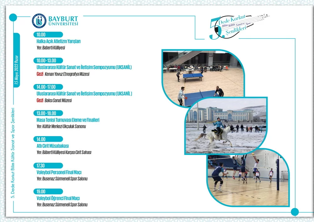 Bayburt Üniversitesi 5. Dede Korkut Şenlikleri Programı Belli Oldu