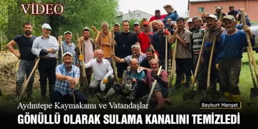 Aydıntepe Kaymakamı ve Vatandaşlar Gönüllü Olarak Sulama Kanalını Temizledi