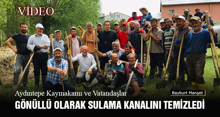 Aydıntepe Kaymakamı ve Vatandaşlar Gönüllü Olarak Sulama Kanalını Temizledi