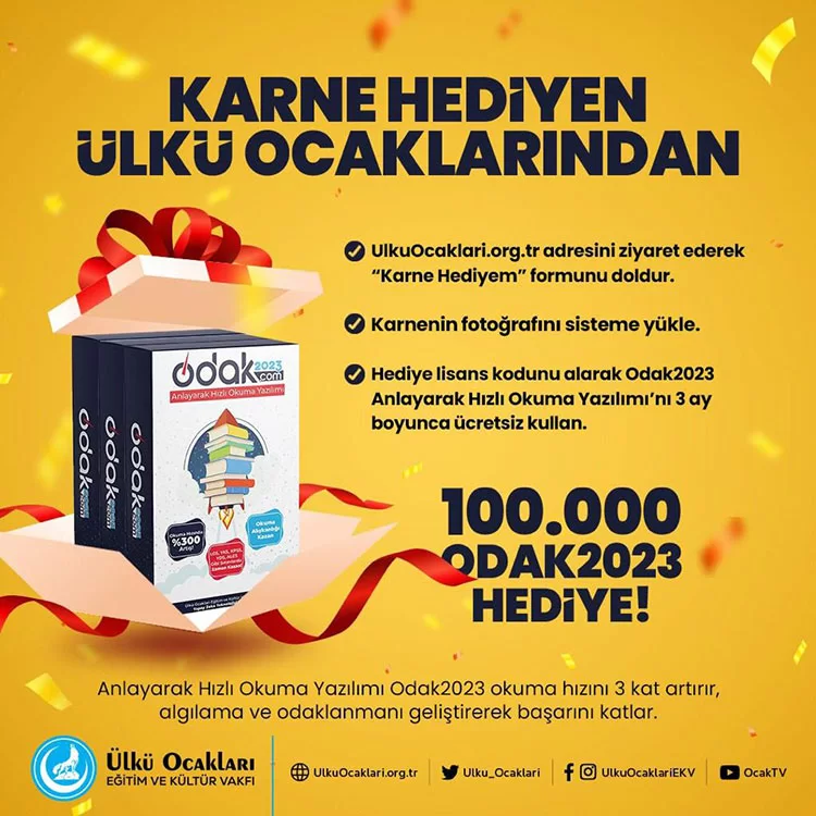 Ülkü Ocaklarından 100 Bin Öğrenciye Karne Hediyesi