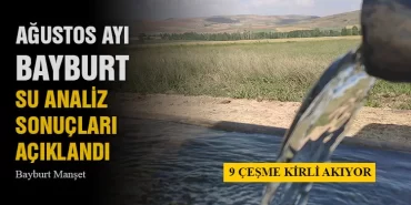 Ağustos 2022 Bayburt Su Analiz Sonuçları Açıklandı, 9 Çeşme Kirli Akıyor