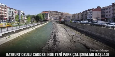 Bayburt Ozulu Caddesi'nde Yeni Park Çalışmaları Başladı