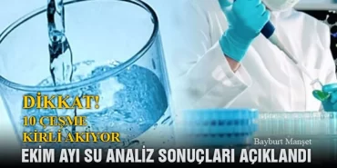 Ekim 2022 Bayburt Su Analiz Sonuçları Açıklandı, 10 Çeşme Kirli Akıyor