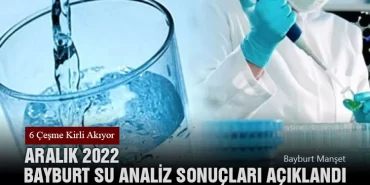 Aralık 2022 Bayburt Su Analiz Sonuçları Açıklandı, 6 Çeşme Kirli Akıyor