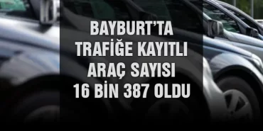 Bayburt’ta Trafiğe Kayıtlı Araç Sayısı 16 Bin 387 Oldu