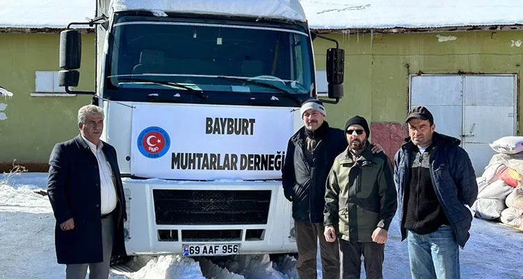 Bayburtlu Muhtarların Depremzedelere Yardımları Sürüyor