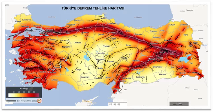 Türkiye Deprem Haritası, Riskli Deprem Bölgeleri ve Şehirler