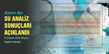 Kasım Ayı 2023 Su Analiz Sonuçları Açıklandı, 8 Çeşme Kirli Akıyor