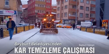 Bayburt Belediyesi'nden Kar Temizleme Çalışması