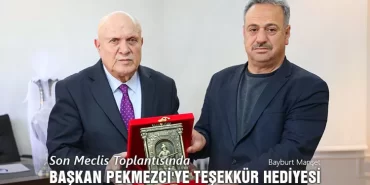 Son Meclis Toplantısında Pekmezci'ye Teşekkür