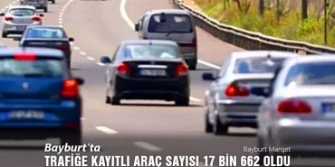 Bayburt’ta Trafiğe Kayıtlı Araç Sayısı 17 Bin 662 Oldu