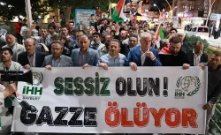 Bayburt'ta İsrail'e Lanet Yürüyüşü, Katil İsrail Filistin'den Defol!