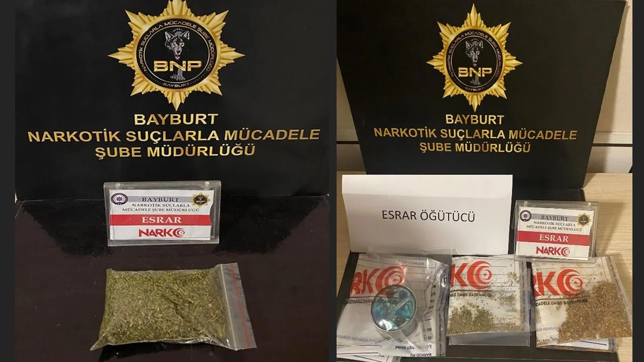 Bayburt'ta Narkotik Operasyonu: 31,99 Gram Esrar ve 2 Gözaltı