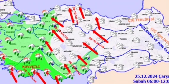Yurtta bugün hava nasıl olacak? Meteoroloji'den 25 Aralık Çarşamba raporu