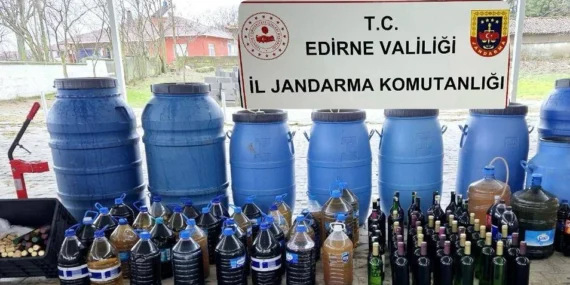 Edirne Uzunköprü’de Jandarma’dan sahte alkol operasyonu