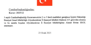 Afyonkarahisar'a yeni Emniyet Müdürü haberi