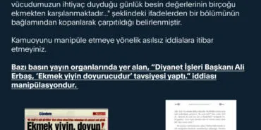 Ali Erbaş'ın sözleri çarpıtıldı... Açıklama İletişim'den geldi haberi