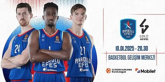 Anadolu Efes, Turkish Airlines Euroleague’in Yirminci Haftasında LDLC Asvel Villeurbanne ile Karşılaşacak haberi
