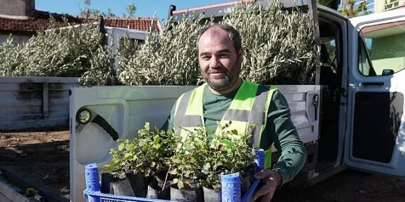 Antalya Büyükşehir'den yangında zarar gören üreticilere fidan desteği haberi