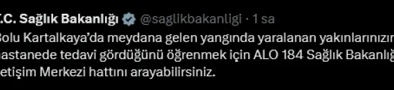 Bolu faciasındaki yaralı yakınları Alo 184'ten bilgi alabilecek haberi