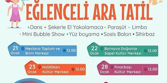 Bornovalı çocuklar yarıyıl tatilinde doya doya eğlenecek! haberi